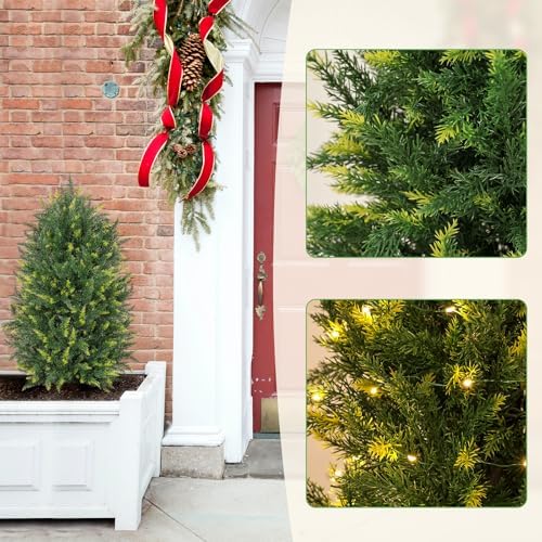 3ft Artificial Cedar Topiary Trees - Front Porch Dcor