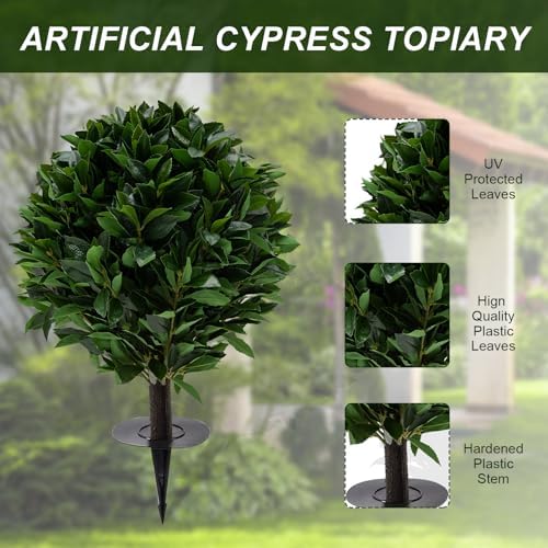 24 Outdoor Artificial Topiary Gonuien Evergreen Shrub Set