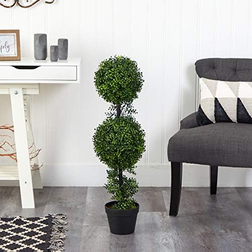 Elegantly Scattered 34in Boxwood Double Ball Topiary