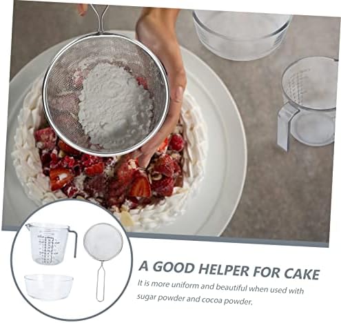 1 Set Glass Measuring Cups Stainless Steel