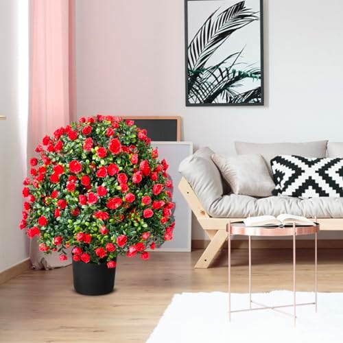 Stunning Tall LavenderRose Topiary Ball Potted Bushes for Home Garden