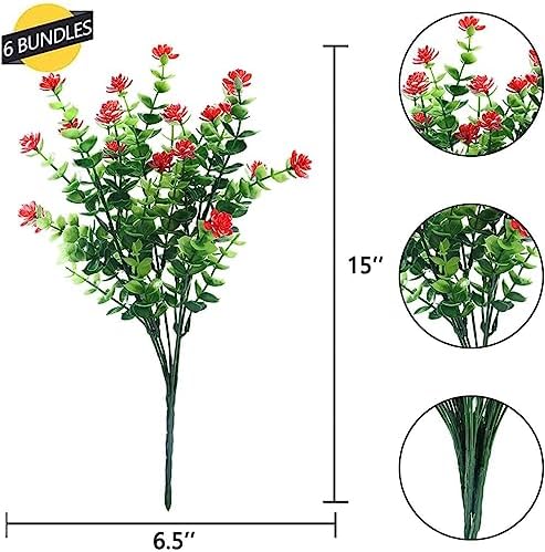 NURCIX Artificial Sunset Red Tea Flowers for Home Decor
