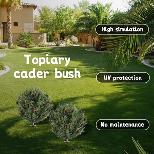 OAZALDA UV Resistant Cedar Topiary Trees Set of 2