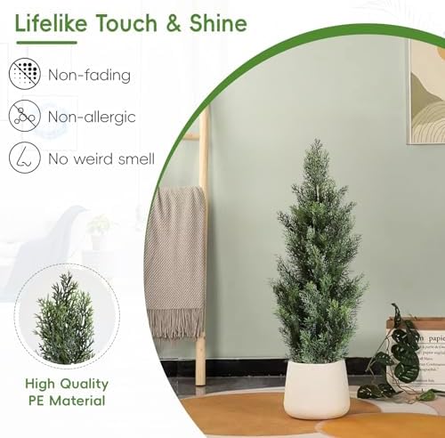 Momoplant Realistic Cedar 2-Pack 31in - Perfect for Home Garden