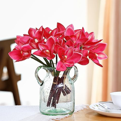 Natural-LOOKING Pink Artificial Cymbidium Orchids for Weddings HomeDecoration