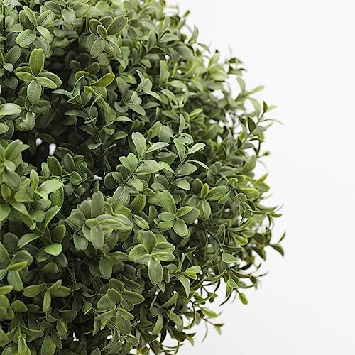 Sturdy UV-Resistant Boxwood Tree Topiary Set of 2 IndoorOutdoor Use