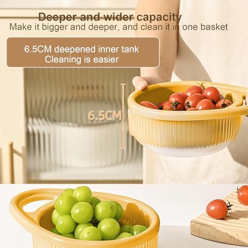 Strainer Basket Dual-Layer Food Strainer Kitchen Tool