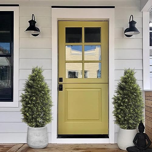 Set of 2 3FT Artificial Cedar Topiary Trees