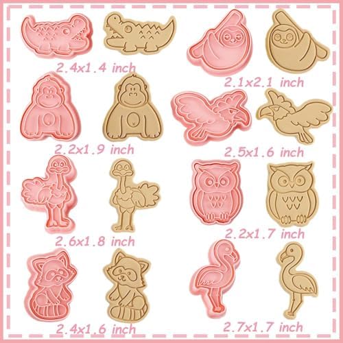 Lutoku 8 Mini Animal Cookie Cutters Set with 3D Raised Design