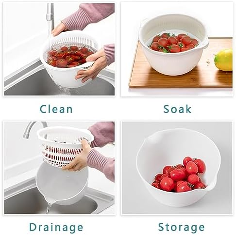 Gourmet Kitchen Set - 2-in-1 Colander Strainer BPA-Free Dishwasher-Optional