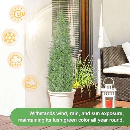 Artificial Cedar Topiary Set of 2