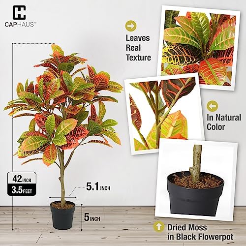 Fencer Wire 42 Inch Artificial Topiary Croton Tree