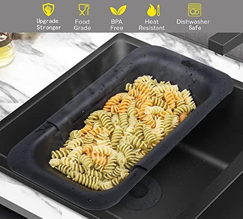 Versatile Collapsible Colander for Kitchen Sink Easy to Clean Dishwasher Safe