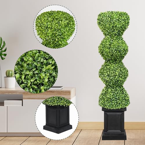 Elegant 43-inch Boxwood Topiary for Front Porch