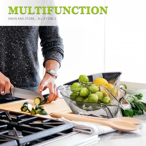 2-Piece Multi-Functional Drain Basket with Spout - BPA-Free Kitchen Essential