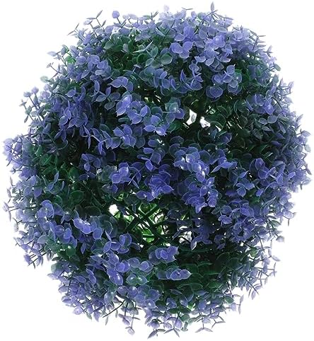 Faux Outdoor Grass Balls for Hanging Decor Purple
