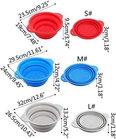 Hisocute Folding Colander Drain Basket Set