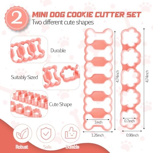 Mini Dog Cookie Cutter Set for Baking Fun Morandi Pink