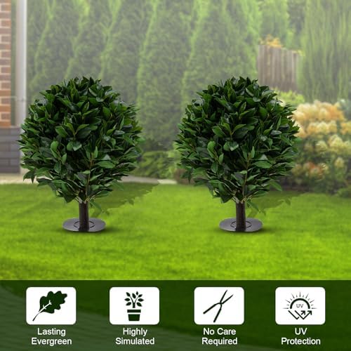 24 Outdoor Artificial Topiary Gonuien Evergreen Shrub Set