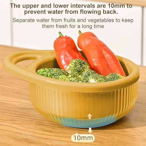 Strainer Basket Dual-Layer Food Strainer Kitchen Tool