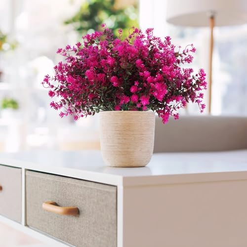 Stunning Fake Boxwood Fuchsia 10-Piece UV-Resistant Decor