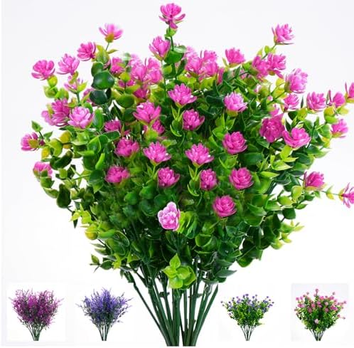 12 Pack Artificial Flowers for Outdoor Use