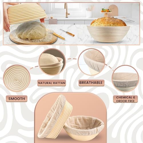Proofing Baskets Sourdough Starter Set for Bread Baking