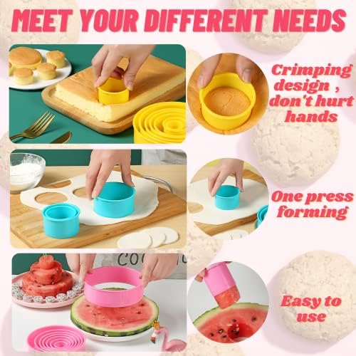 Perfect for Bakers Bakers-in-Training 8Pcs Round Cookie Cutter Set Orange