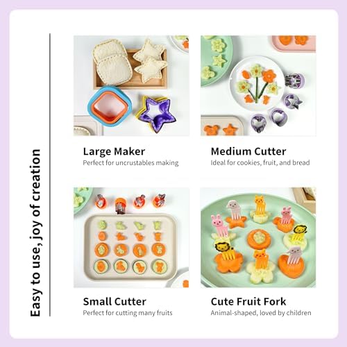 20 Pcs Mini Cookie Cutters Sandwich Makers for Lunch Baking