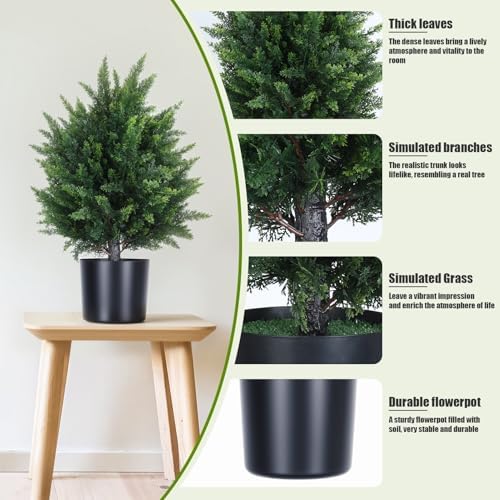 2165 Artificial Cedar Topiary Ball Tree Set of 2