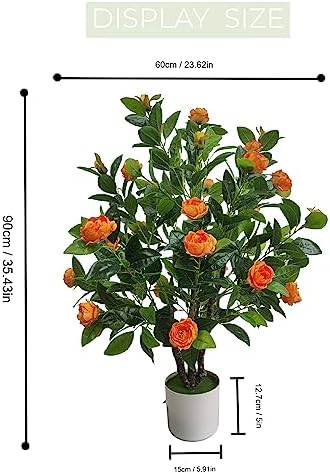 ECOFOREST Artificial Camellia Tree 35in Faux Floral