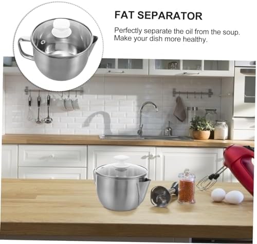 304 Stainless Steel Kitchen Oil Separator with Glass Lid
