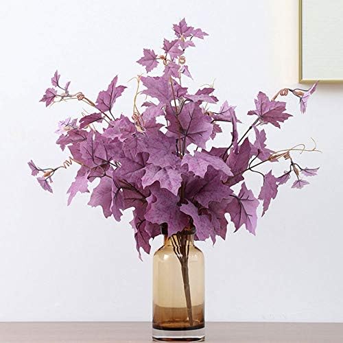 Artificial maple leaves 4Pcs light silver set