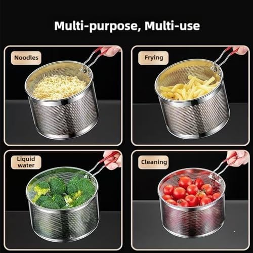 Mirrorless Frying Basket Heatproof Pasta Strainer Efficient and Compact