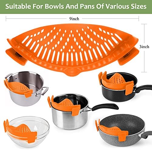 YEVIOR Clip-on Food Strainer for Pots Pans Bowls