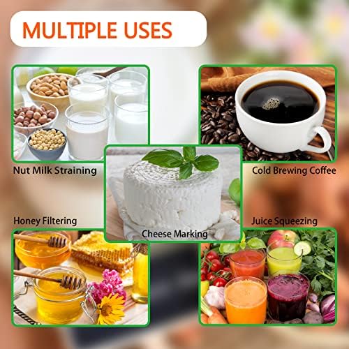 Premium 3-Pack Cotton Nut Milk Strainer Bags