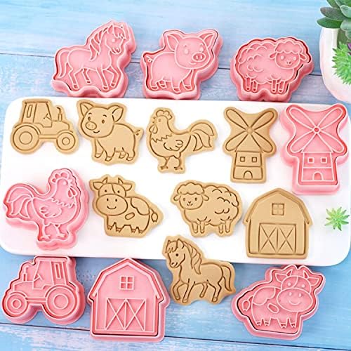 Crethinkaty Farm Animal Cookie Cutter Set - Delightful Animal Mold Essential Baking Tools