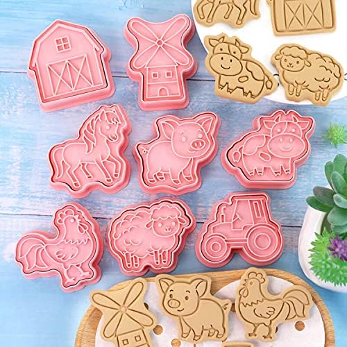 Crethinkaty Farm Animal Cookie Cutter Set - Delightful Animal Mold Essential Baking Tools