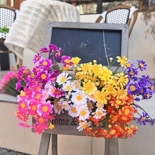 12 PC FAUX PLASTIC Daisy Flowers Outdoor Decor