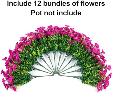 IVYDALE Natural-Aesthetic Outdoor Fuchsia Morning Glory Eucalyptus Plant Bundle