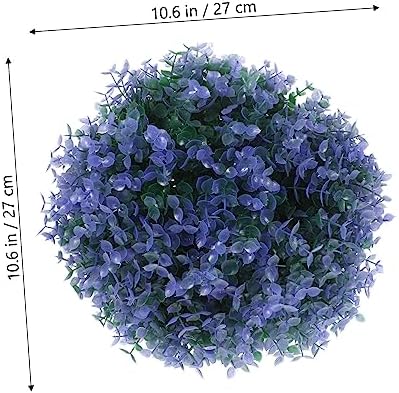 Faux Outdoor Grass Balls for Hanging Decor Purple