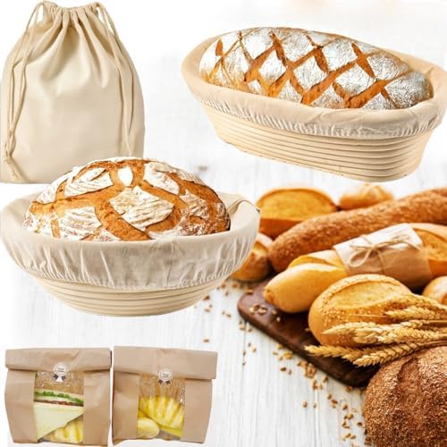 VnkloMes Bread Proofing Basket Set 20 Components for Professional and Home Bakers