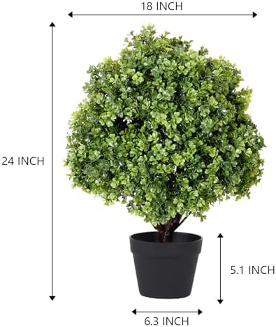THE BLOOM TIMES 2ft Boxwood Topiary Ball Set