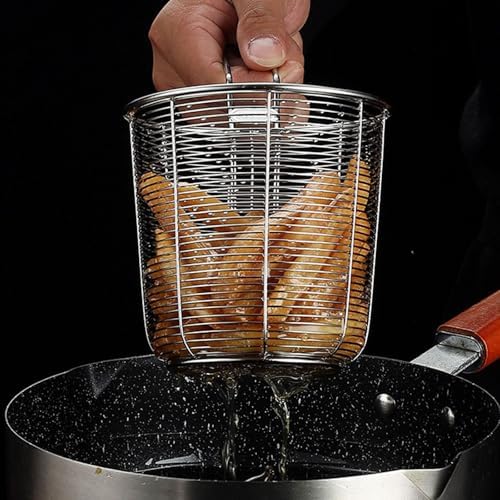 Stainless Steel Mesh Paste Strainer Basket Perfect for Frying Cooking and Draining