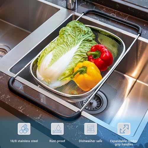 REDANT Expandable Colander Effortlessly Strains Wet Ingredients