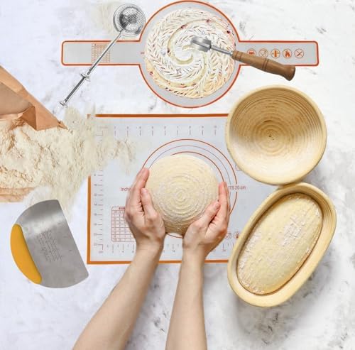 VnkloMes Bread Proofing Basket Set 20 Components for Professional and Home Bakers