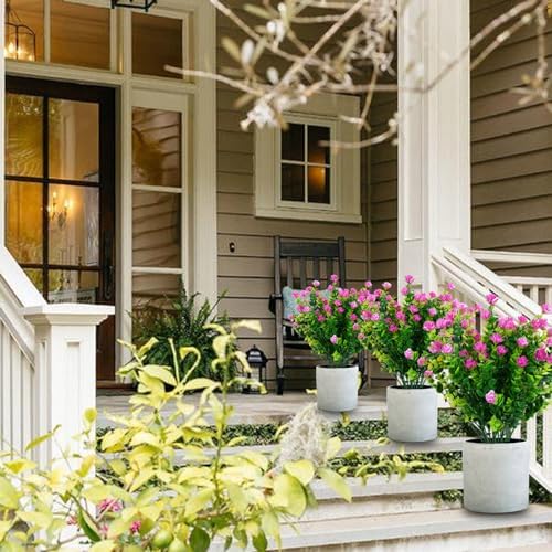 12 Pack Artificial Flowers for Outdoor Use