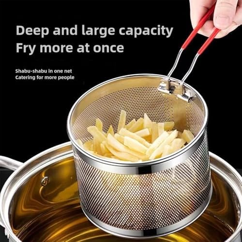 Mirrorless Frying Basket Heatproof Pasta Strainer Efficient and Compact