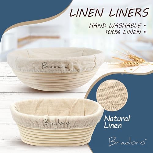 Sourdough Bread Kit with B Anneton Proofing Baskets for Making Perfect Loaves