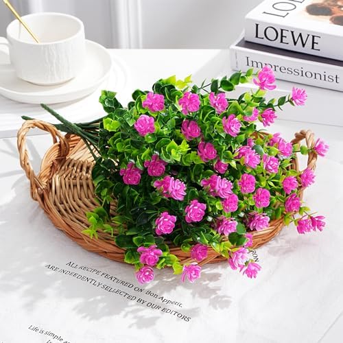 12 Pack Artificial Flowers for Outdoor Use
